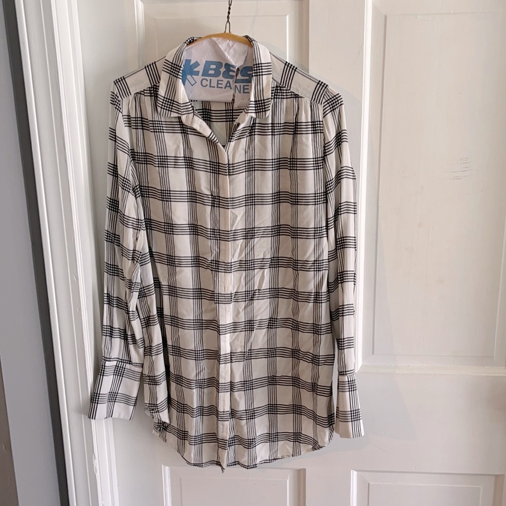 Relaxed flannel patterned blouse from Loft
